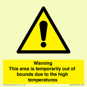 WK7946: Warning This area is temporarily out of bounds due to the high temperatures