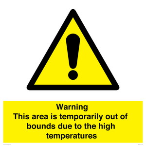 WK7946: Warning This area is temporarily out of bounds due to the high temperatures