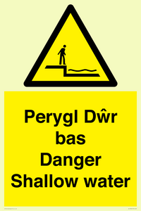 WL13052: Perygl Dwr bas Danger Shallow water