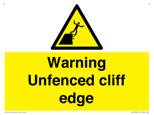 WL13080: Warning Unfenced cliff edge