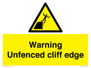 WL13080: Warning Unfenced cliff edge