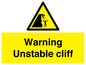 WL7475: Warning unstable cliff