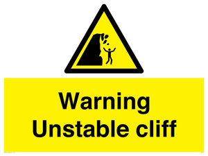 WL7475: Warning unstable cliff