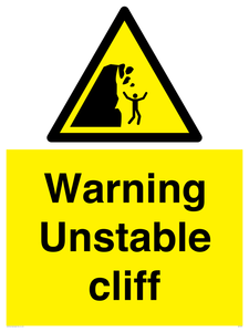 WL7475: Warning unstable cliff