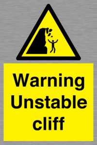 WL7475: Warning unstable cliff