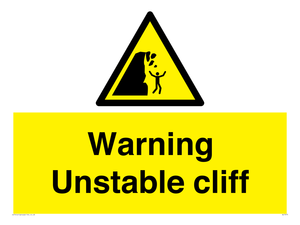 WL7475: Warning unstable cliff