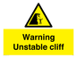 WL7475: Warning unstable cliff