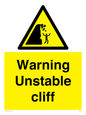 WL7475: Warning unstable cliff