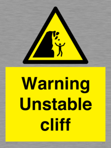 WL7475: Warning unstable cliff