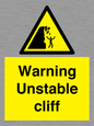 WL7475: Warning unstable cliff