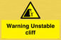 WL7475: Warning unstable cliff