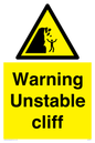 WL7475: Warning unstable cliff