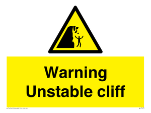 WL7475: Warning unstable cliff