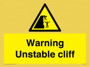 WL7475: Warning unstable cliff