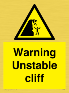 WL7475: Warning unstable cliff