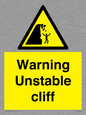 WL7475: Warning unstable cliff