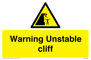 WL7475: Warning unstable cliff