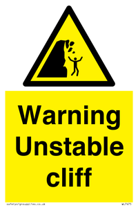 WL7475: Warning unstable cliff