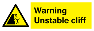 WL7475: Warning unstable cliff