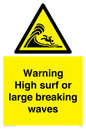 WL7484: Warning High surf or large breaking waves