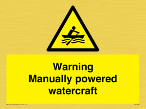 WL7489: Warning Manually powered watercraft