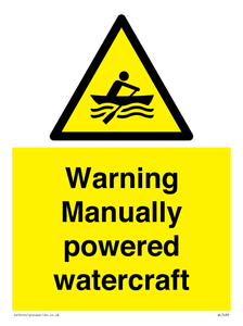 WL7489: Warning Manually powered watercraft