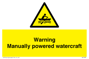 WL7489: Warning Manually powered watercraft