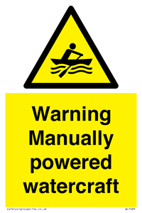 WL7489: Warning Manually powered watercraft