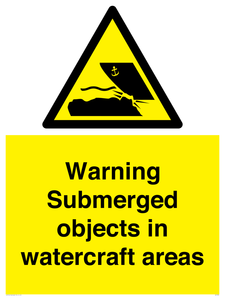 WL7496: Warning Submerged objects in watercraft areas