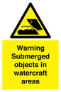 WL7496: Warning Submerged objects in watercraft areas
