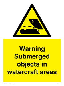 WL7496: Warning Submerged objects in watercraft areas