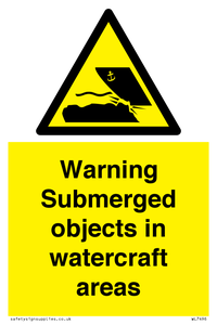 WL7496: Warning Submerged objects in watercraft areas