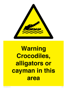 WL7511: Warning crocodiles, alligators or cayman in this area