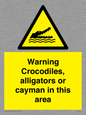 WL7511: Warning crocodiles, alligators or cayman in this area