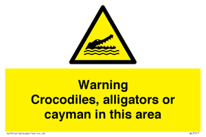WL7511: Warning crocodiles, alligators or cayman in this area