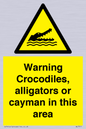 WL7511: Warning crocodiles, alligators or cayman in this area
