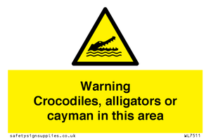 WL7511: Warning crocodiles, alligators or cayman in this area