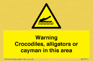 WL7511: Warning crocodiles, alligators or cayman in this area