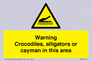 WL7511: Warning crocodiles, alligators or cayman in this area