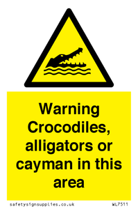 WL7511: Warning crocodiles, alligators or cayman in this area