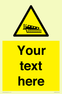 WL7832: Custom warning grounding narrow boat on lock cill