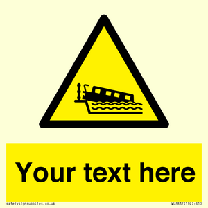 WL7832: Custom warning grounding narrow boat on lock cill