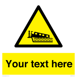WL7832: Custom warning grounding narrow boat on lock cill