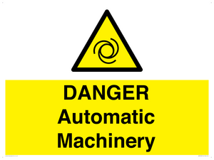 WM10323: DANGER Automatic Machinery