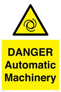 WM10323: DANGER Automatic Machinery