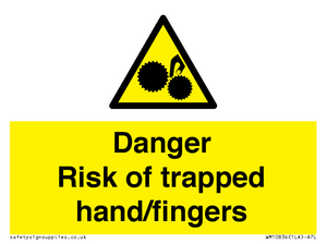 WM10836: Danger Risk of trapped hand/fingers