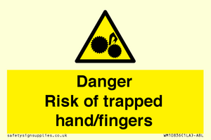 WM10836: Danger Risk of trapped hand/fingers