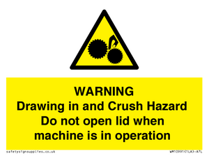 WM10991: Warning Drawing in and Crush Hazard