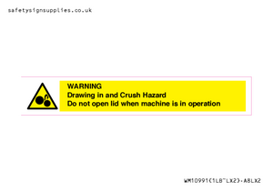 WM10991: Warning Drawing in and Crush Hazard