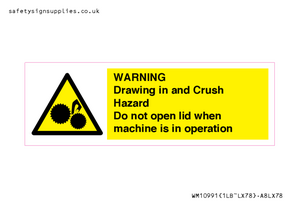 WM10991: Warning Drawing in and Crush Hazard